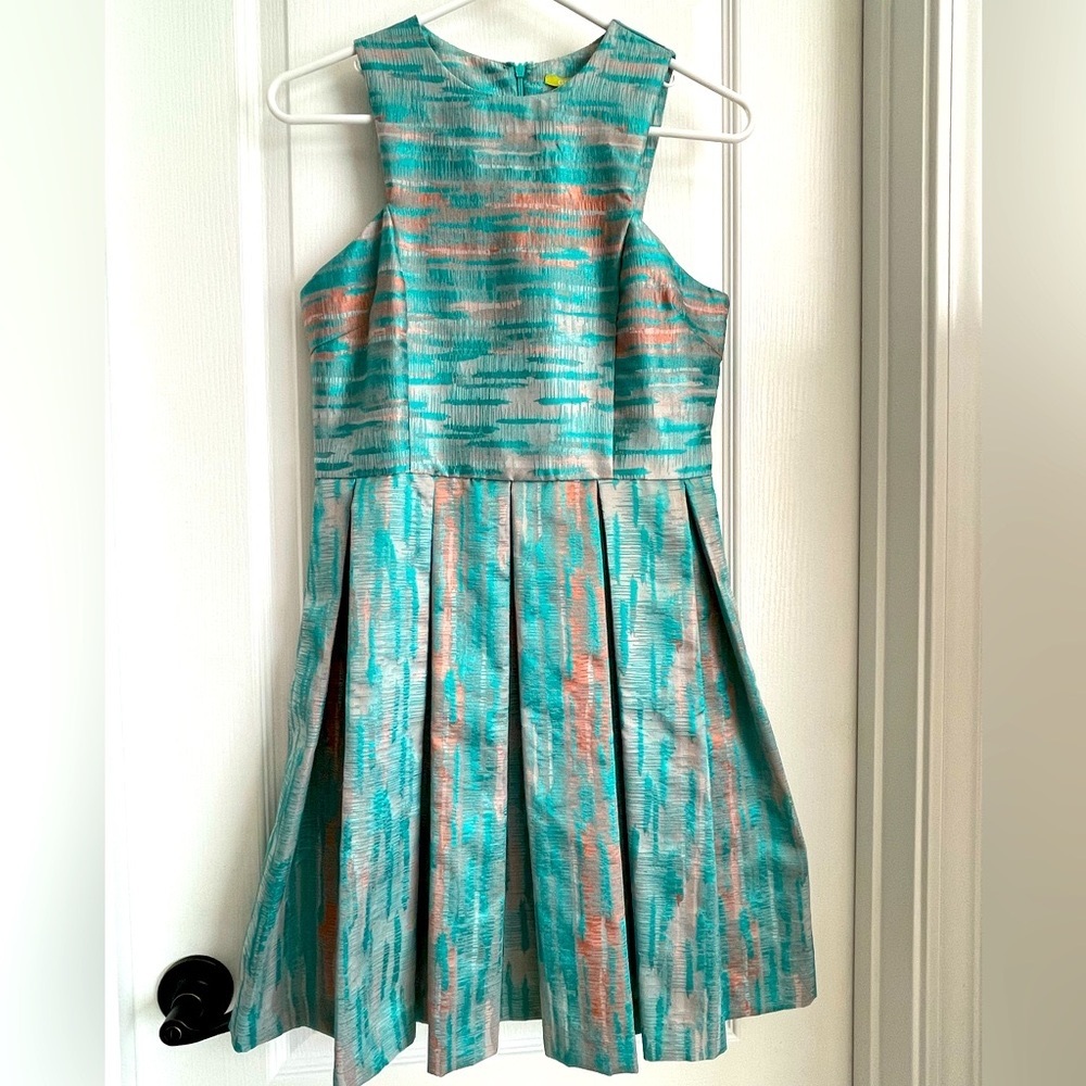 Gianni Bini Party Dress. Teal and Coral. Size Small.